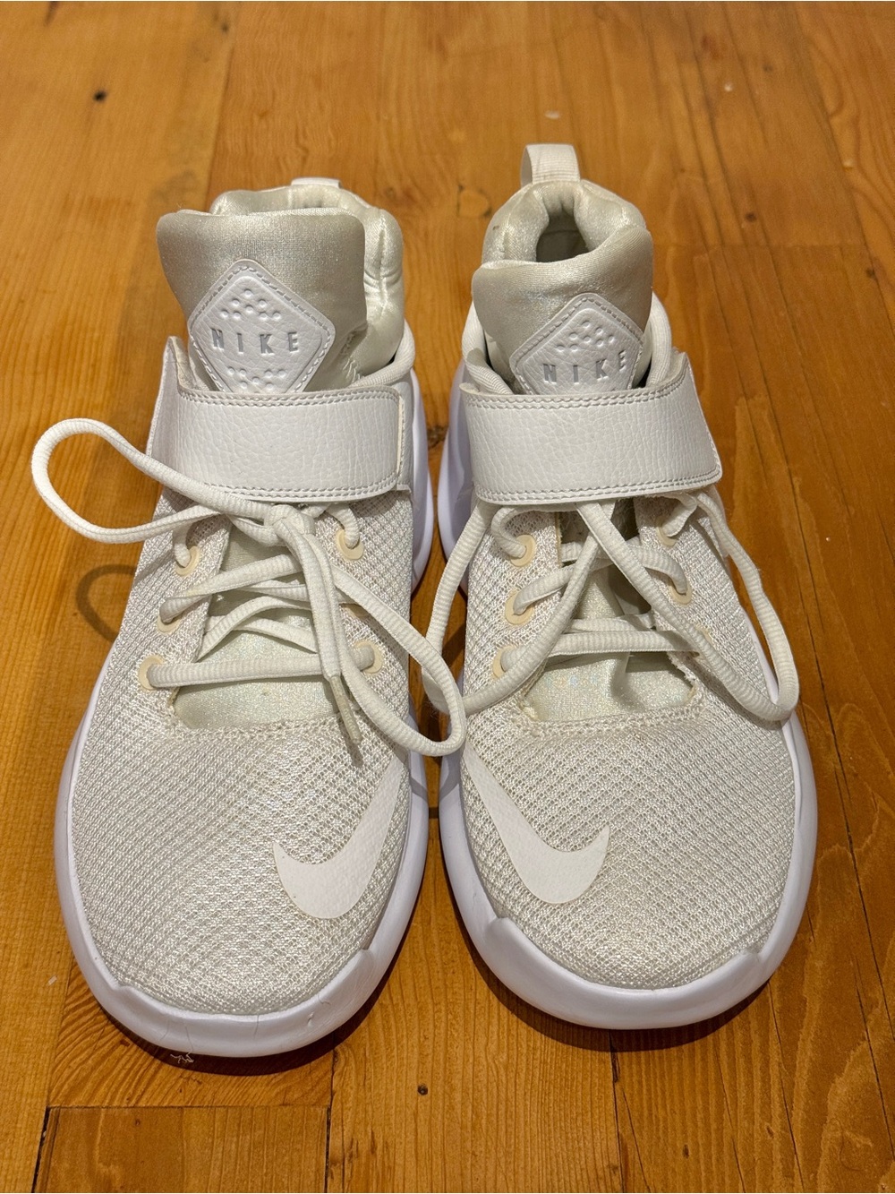 Nike Kwazi Triple White Mid Sneakers - Women's 8.5